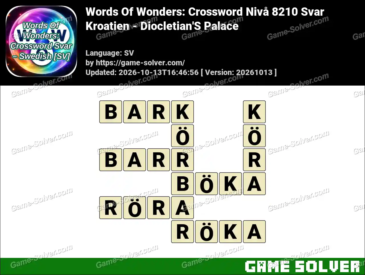 Words Of Wonders: Crossword Nivå 8210 Svar – Kroatien – Diocletian’S Palace